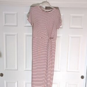 River Island Red and White Striped Midi Dress